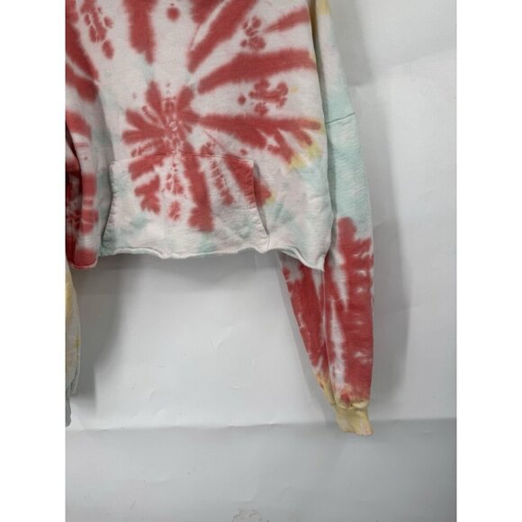 Lovers & Friends Tie Dye Cropped Hoodie Sweatshirt Women Medium Colorful Hippie - Picture 9 of 9